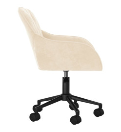 Chaise pivotante de bureau Crème Velours