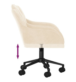 Chaise pivotante de bureau Crème Velours