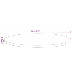 Dessus de table Ø 70x2,5 cm rond bois massif de récupération