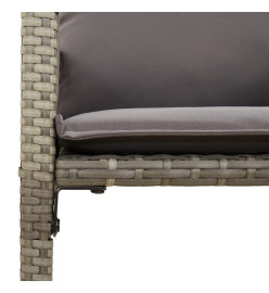 Tabourets de bar jardin coussins lot de 2 gris résine tressée