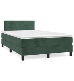 Sommier à lattes de lit avec matelas vert foncé 120x190 cm