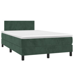 Sommier à lattes de lit avec matelas vert foncé 120x190 cm