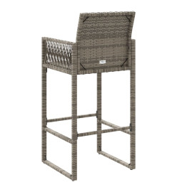 Tabourets de bar de jardin lot de 2 gris résine tressée