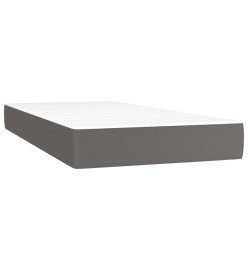 Lit à sommier tapissier avec matelas Gris 200x200 cm Similicuir