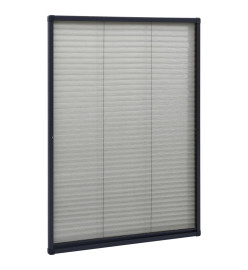 Moustiquaire plissée pour fenêtre Aluminium Anthracite 80x120cm