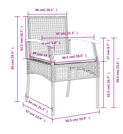Ensemble à manger de jardin et coussins 7 pcs beige poly rotin