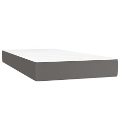 Sommier tapissier et matelas et LED Gris 200x200 cm Similicuir