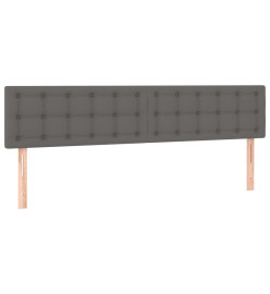 Sommier tapissier et matelas et LED Gris 200x200 cm Similicuir