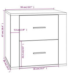 Table de chevet Blanc 50x39x47 cm