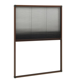 Moustiquaire plissée pour fenêtre Aluminium Marron 80x120 cm