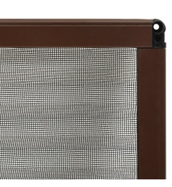 Moustiquaire plissée pour fenêtre Aluminium Marron 80x120 cm