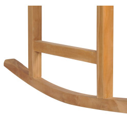 Chaise à bascule avec coussin rouge bordeaux Bois de teck