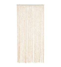 Rideau anti-mouches beige et blanc 56x200 cm chenille