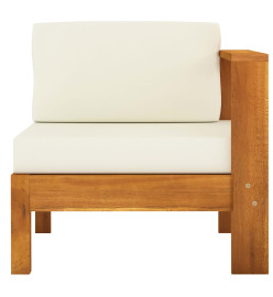 Salon de jardin 8 pcs avec coussins blanc crème bois d'acacia