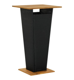 Ensemble de bar de jardin 3 pcs et coussins Résine tressée Noir