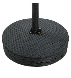 Ensemble de bar de jardin 3 pcs et coussins Résine tressée Noir