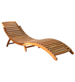 Chaise longue de jardin avec coussin Bois d'acacia solide