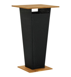 Ensemble de bar de jardin 3 pcs et coussins Résine tressée Noir