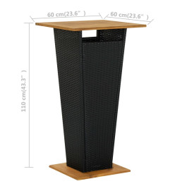 Ensemble de bar de jardin 5 pcs Noir