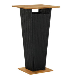 Ensemble de bar de jardin 5 pcs et coussins Résine tressée Noir