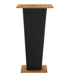 Ensemble de bar de jardin 5 pcs et coussins Résine tressée Noir