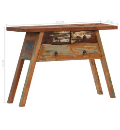 Table console 110x30x75 cm Bois solide de récupération