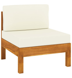 Salon de jardin 9 pcs avec coussins blanc crème bois d'acacia