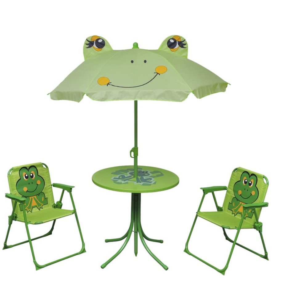 Jeu de bistro avec parasol pour enfants 3 pcs Vert Jeu de bistro avec parasol pour enfants 3 pcs Vert