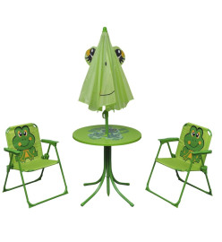 Jeu de bistro avec parasol pour enfants 3 pcs Vert