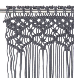 Rideau en macramé Anthracite 140x240 cm Coton