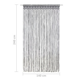 Rideau en macramé Anthracite 140x240 cm Coton