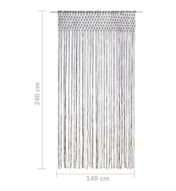 Rideau en macramé Anthracite 140x240 cm Coton