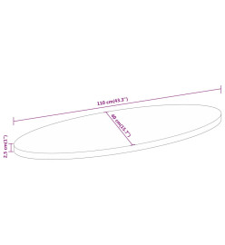 Dessus de table 110x40x2,5 cm ovale bois massif d'acacia