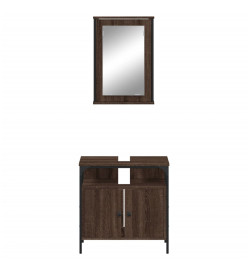 Ensemble de meubles de salle de bain 2 pcs Chêne marron