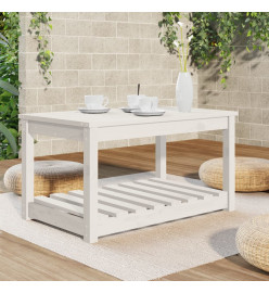 Table de jardin blanc 82,5x50,5x45 cm bois massif de pin