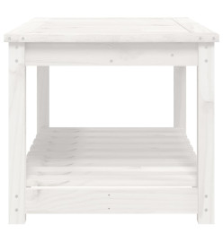 Table de jardin blanc 82,5x50,5x45 cm bois massif de pin