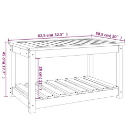 Table de jardin blanc 82,5x50,5x45 cm bois massif de pin