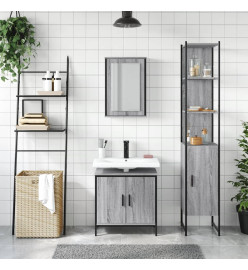 Ensemble de meubles de salle de bain 3 pcs Sonoma gris