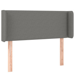 Tête de lit avec oreilles Gris foncé 93x16x78/88 cm Tissu