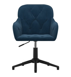 Chaise pivotante de bureau Bleu Velours