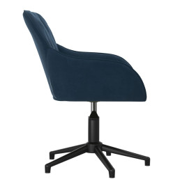 Chaise pivotante de bureau Bleu Velours