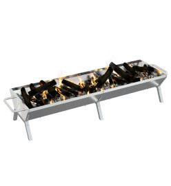 Plateau pour barbecue Argenté 158x42x31 cm Acier inoxydable