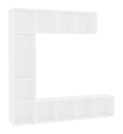 Ensemble de bibliothèque/meuble TV 3 pcs Blanc 180x30x180 cm