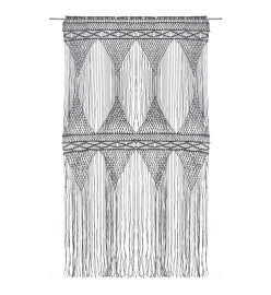 Rideau en macramé Anthracite 140x240 cm Coton