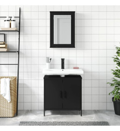 Ensemble de meubles salle de bain 2 pcs noir bois d'ingénierie