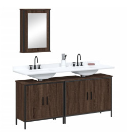 Ensemble de meubles de salle de bain 3 pcs Chêne marron