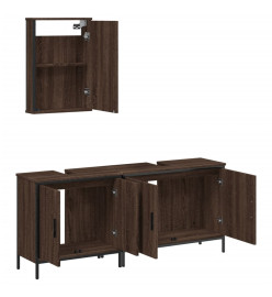 Ensemble de meubles de salle de bain 3 pcs Chêne marron