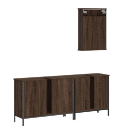 Ensemble de meubles de salle de bain 3 pcs Chêne marron