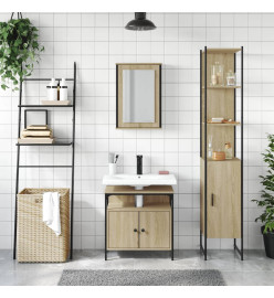 Ensemble de meubles de salle de bain 3 pcs chêne sonoma