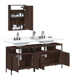 Ensemble de meubles de salle de bain 3 pcs Chêne marron